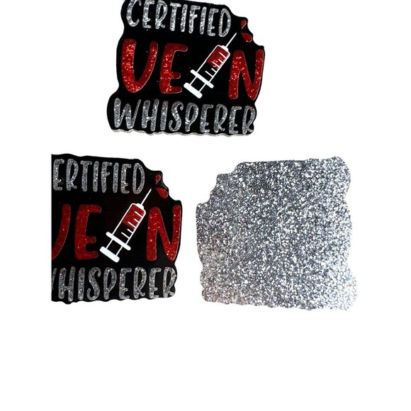 10 pc glitter RN Nurse acrylic phlebotomist flat back charm for badge reels keyr - Picture 2 of 3